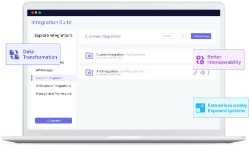 Integration suite - Custom integrations screen - Akrivia HCM