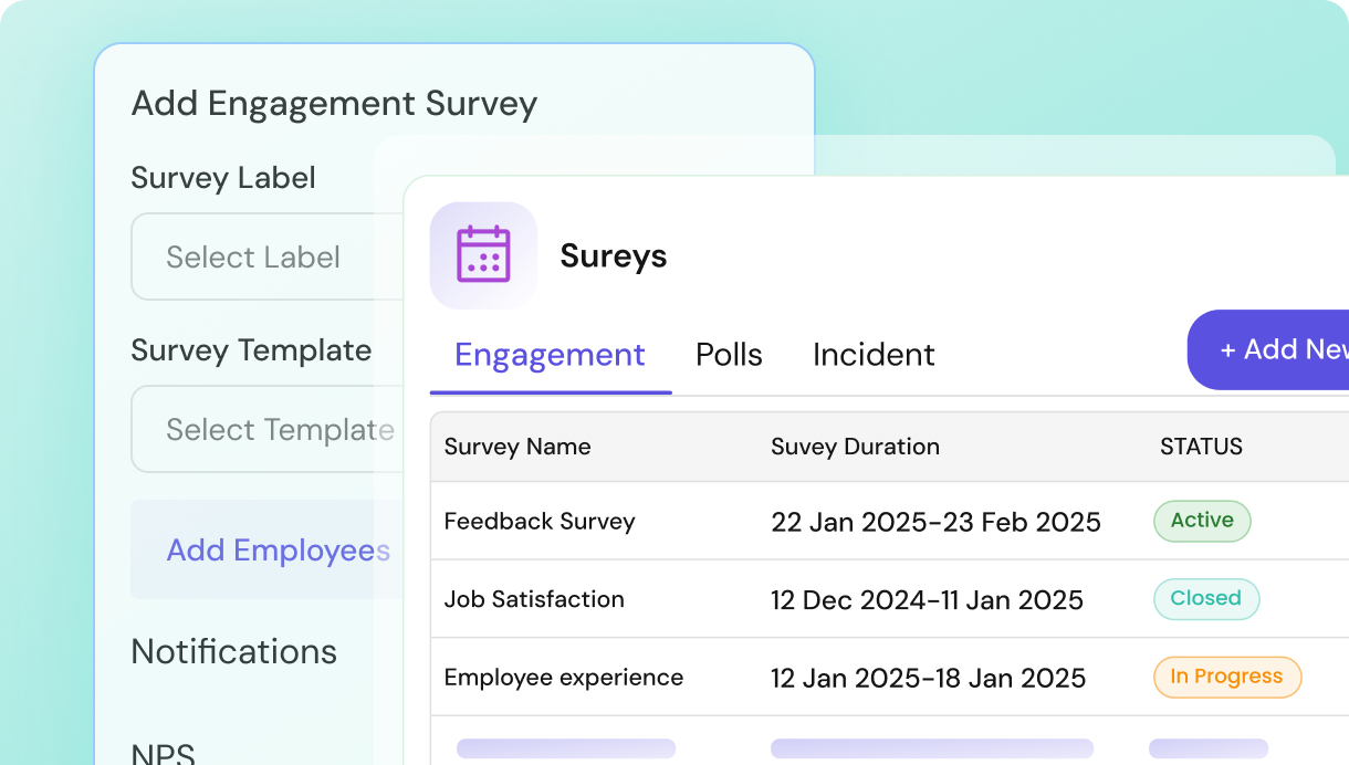 Creation of a survey Poll incident0 surveys