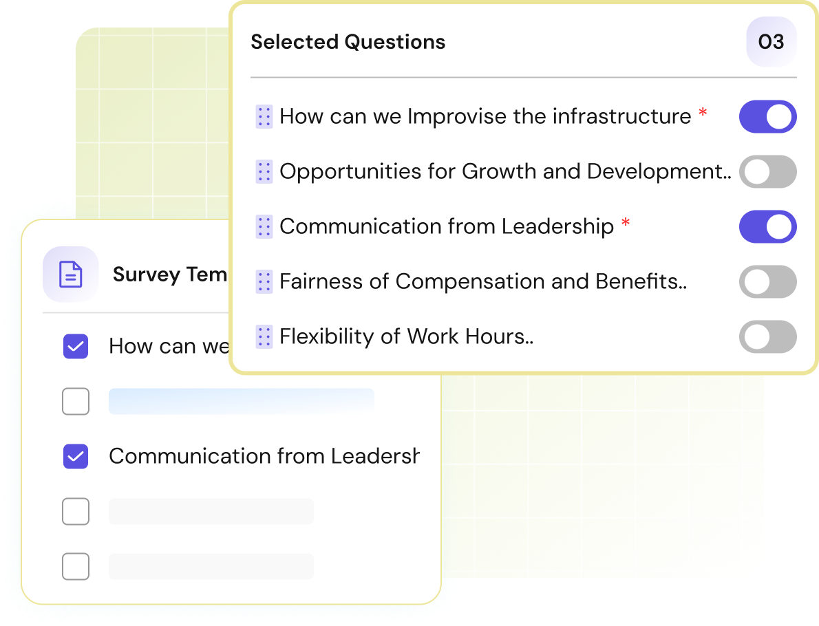 Creation of survey template