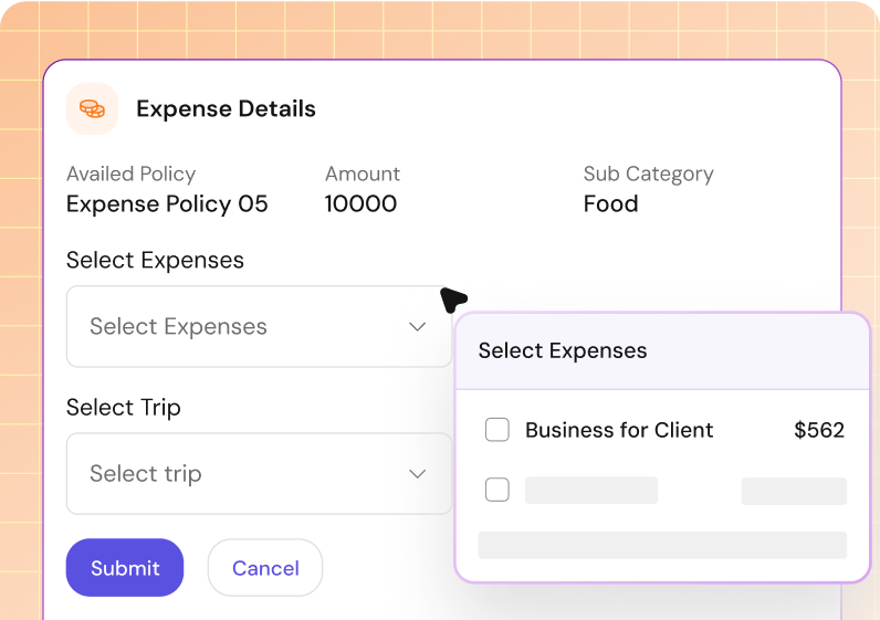 Associating expenses with a trip