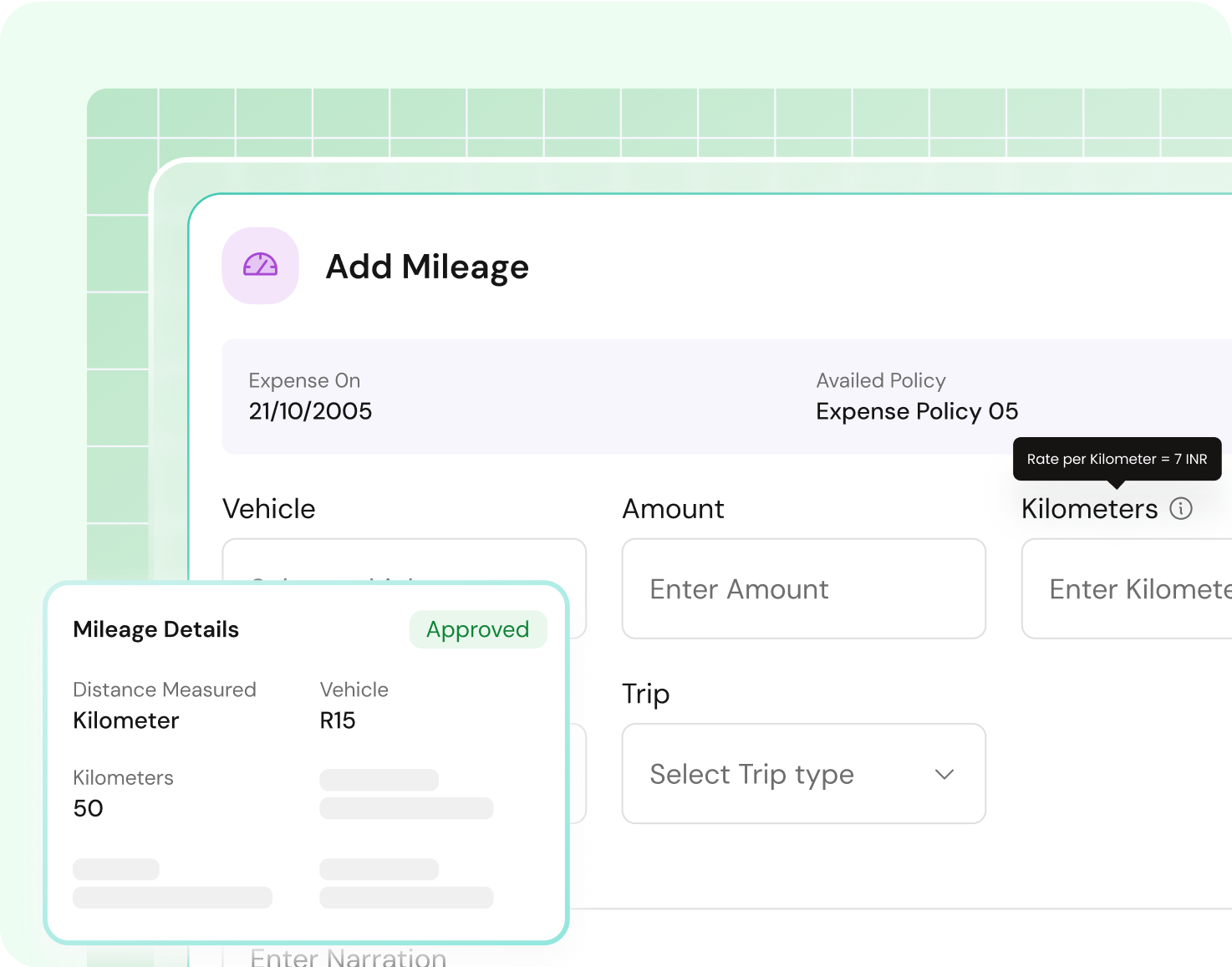 Mileage expense requests