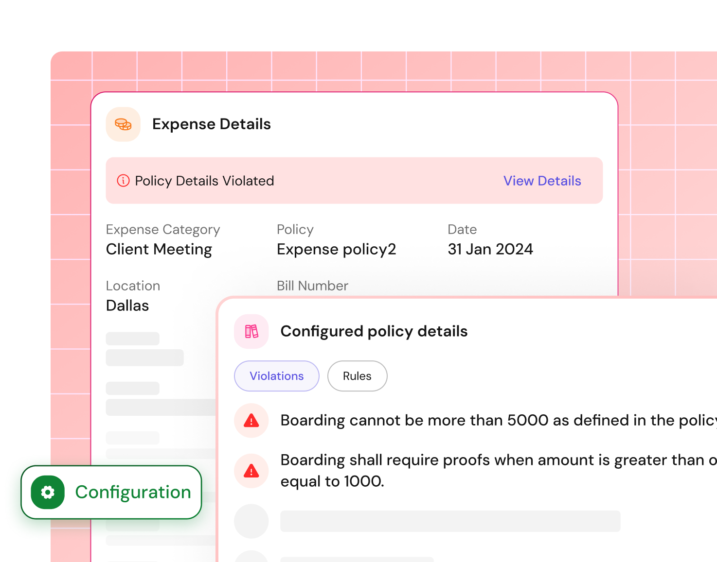 Rule validations based on configurations