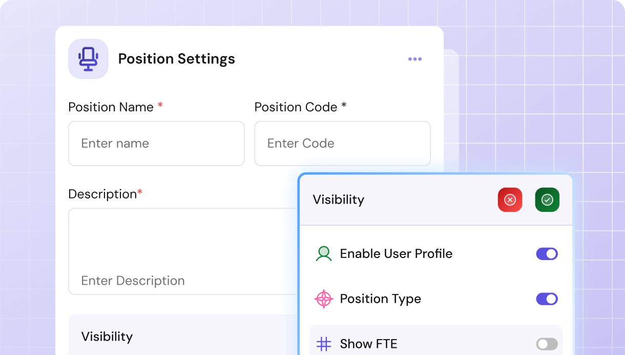 Position settings