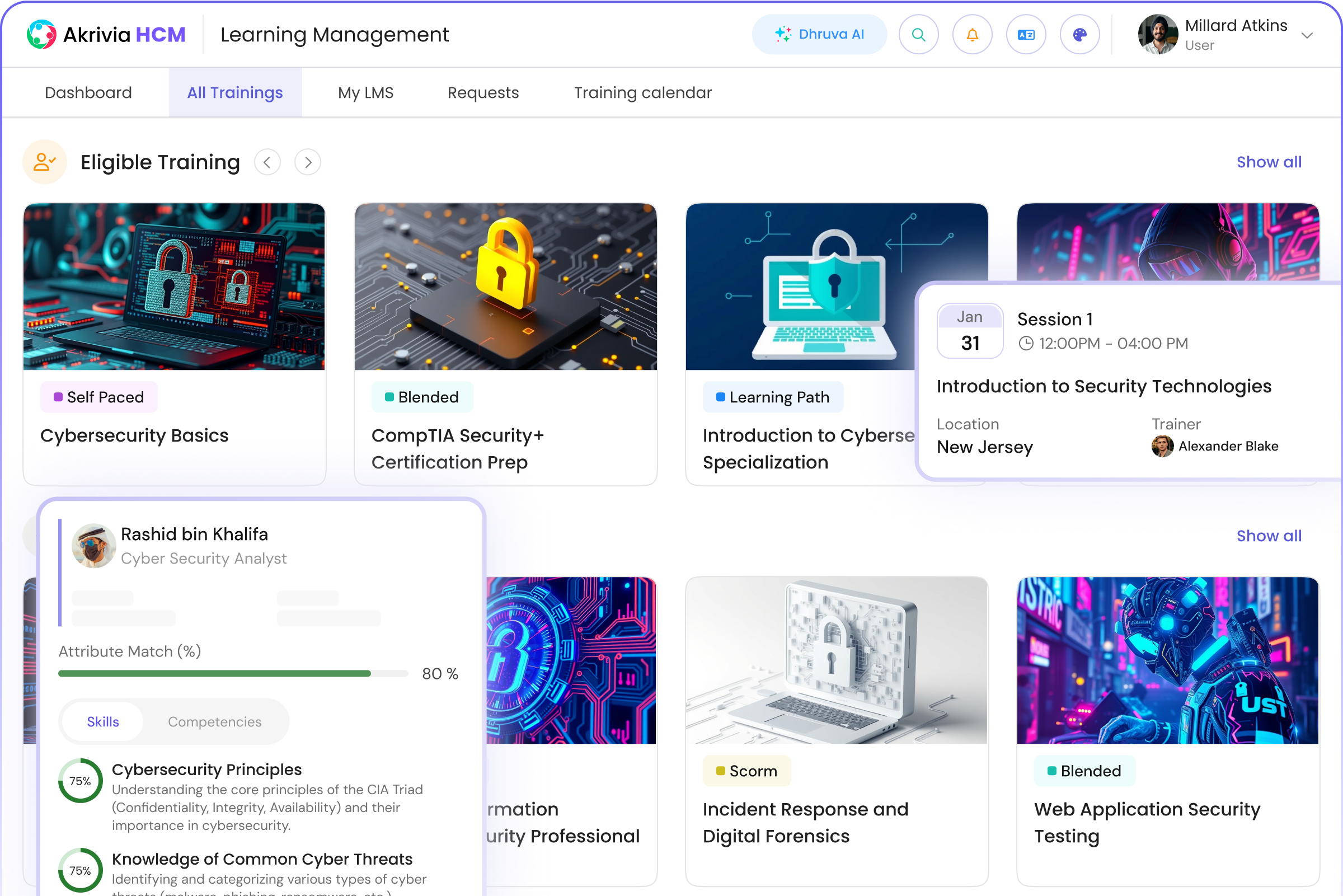 Learning management dashboard