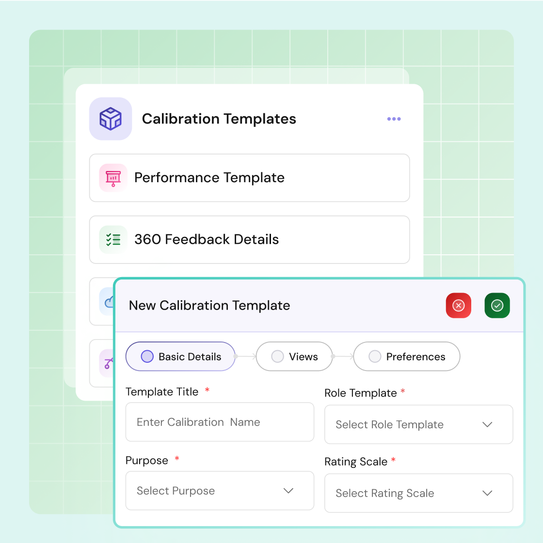 Multiple feedback templates