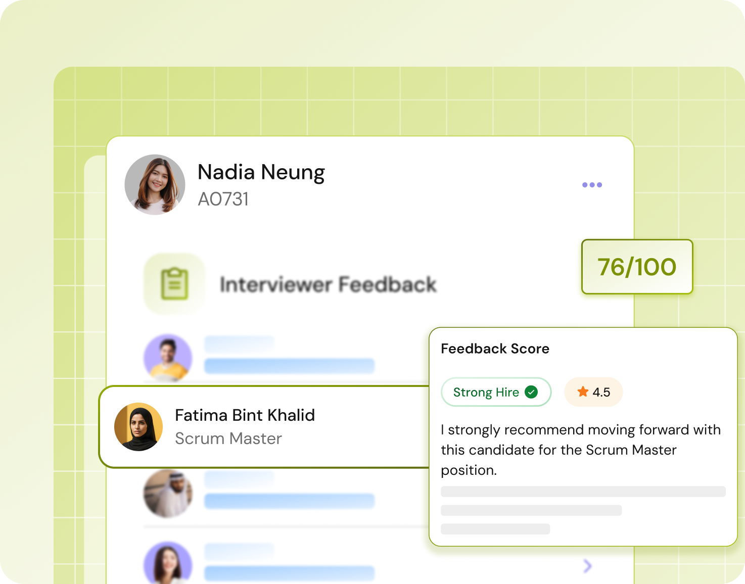 Automated feedback score