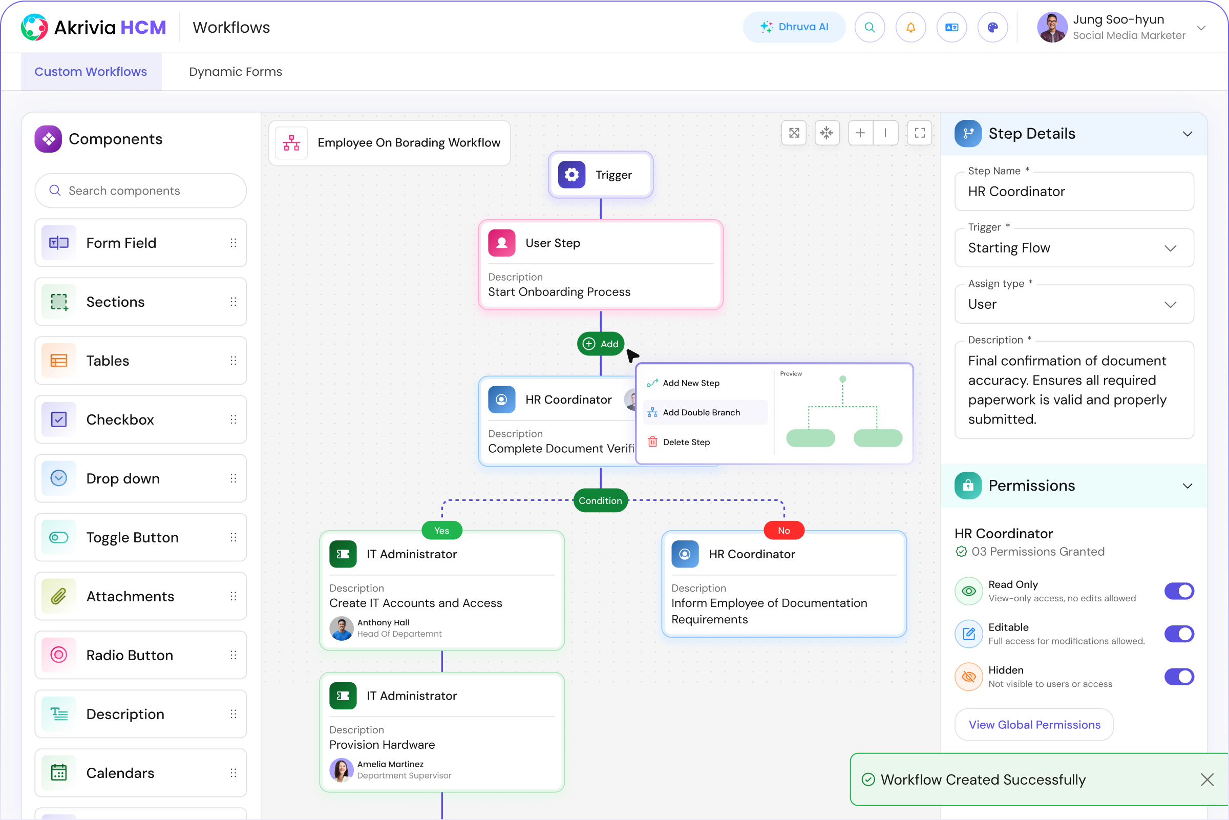 Workflows dashboard