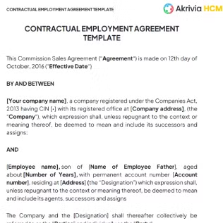 Contractual Service agreement template