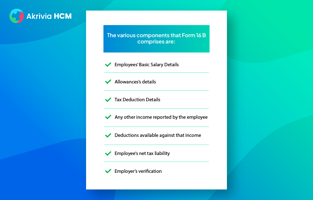 Components of form 16B